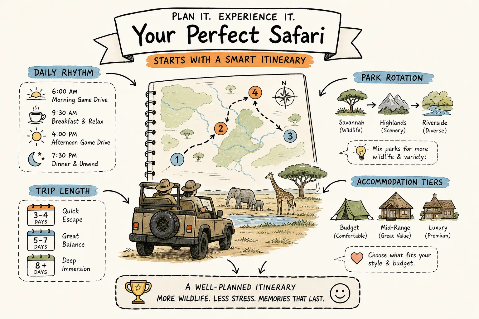 Safari Itinerary Guide: How to Structure Your Perfect Trip