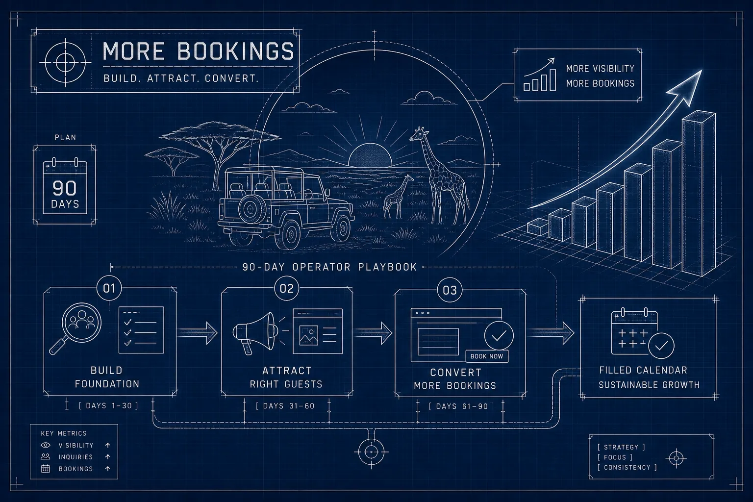 Get more safari bookings: a 90-day operator playbook